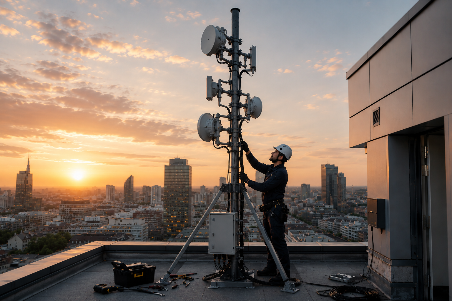 Technik při instalaci anténního systému